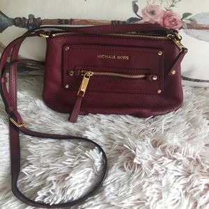 Michael Kors cranberry/maroon leather crossbody